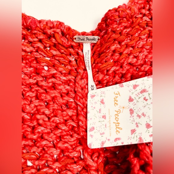 SALE! NEW! FREE PEOPLE large chunky knit sweater tunic top - Picture 9 of 12